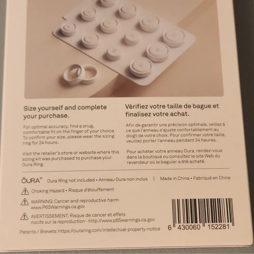 Oura Ring 4 Sizing Kit White for Oura Ring Compatible Model Oura Ring 4